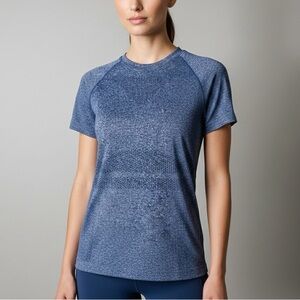 LNDR Quest Active Short Sleeve Performance Tee Blue Marl S/M